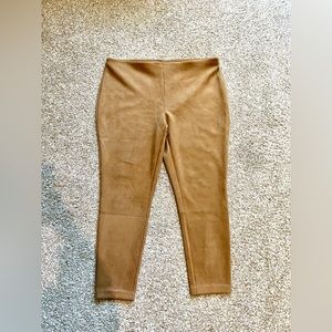 Faux Suede Leggings. Caramel